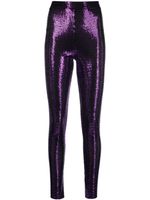 Alexandre Vauthier legging brodé de sequins à taille haute - Violet Alexandre Vauthier legging brodé de sequins à taille haute - Violet