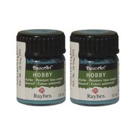 2x Turquoise acrylverf/allesverf potjes 15 ml hobby/knutsel
