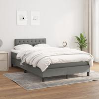 Boxspring met matras stof donkergrijs 120x200 cm