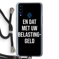 Belastinggeld - Zwart: Samsung Galaxy A20s Transparant Hoesje met koord