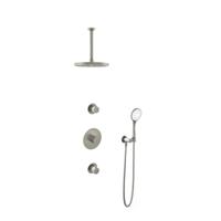 Hotbath Buddy - Inbouw Regendoucheset - 2 Stopkranen - Thermostatisch - Plafondbuis 30 cm - Hoofddouche 250 mm - Ronde Handdouche 3 Standen - Waterbesparend - V02