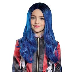 synthetische pruik afstammelingen 3 evie golvende asymmetrische pruik kort blauw synthetisch haar halloween cosplay feestpruiken voor meisjes Lightinthebox