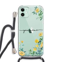 Gele bloemen: iPhone 11 Transparant Hoesje met koord