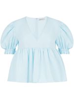 Nina Ricci blouse en coton à manches bouffantes - Bleu - thumbnail