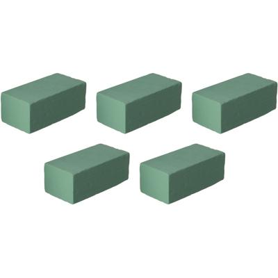 Steekschuim/oase - 5x - rechthoekig - grijs - 20 x 10 x 7 cm - bloemen steekschuim - hobby materiaal