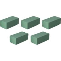 Steekschuim/oase - 5x - rechthoekig - grijs - 20 x 10 x 7 cm - bloemen steekschuim - hobby materiaal