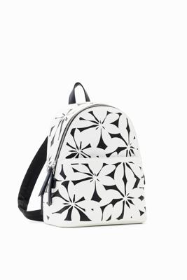 Kleine rugzak met gestanste bloemen - WHITE - U