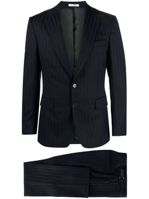 FURSAC costume en laine vierge à simple boutonnage - Bleu