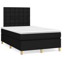 Boxspring met matras en LED stof zwart 120x190 cm