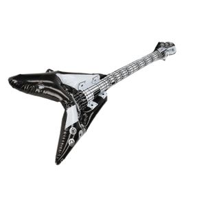 Opblaasbare rock gitaar muziekinstrument 100 cm zwart/wit   -