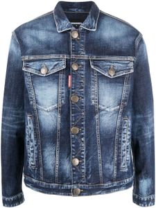 DSQUARED2 veste en jean à patch logo - Bleu