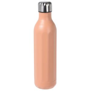 RVS thermosfles / isoleerfles voor onderweg 500 ml pastel oranje   -