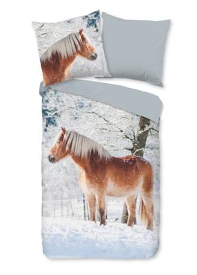 Good Morning Kinderdekbedovertrek "haflinger paard in de sneeuw" - Multi - (135x200 cm) - Katoen Flanel Good Morning Kinderdekbedovertrek "haflinger paard in de sneeuw" - Multi - (135x200 cm) - Katoen Flanel