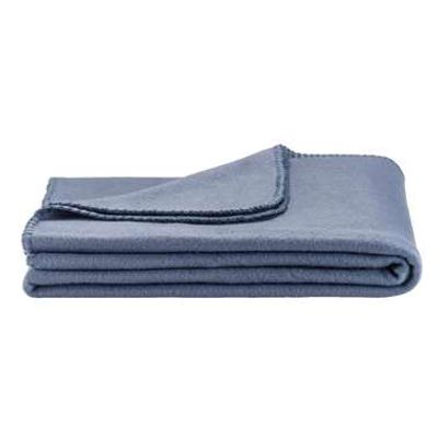 Fleeceplaid Basic - grijsblauw - 125x150 cm - Leen Bakker