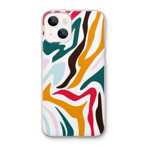 Colored Zebra: iPhone 13 mini Transparant Hoesje