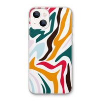 Colored Zebra: iPhone 13 mini Transparant Hoesje