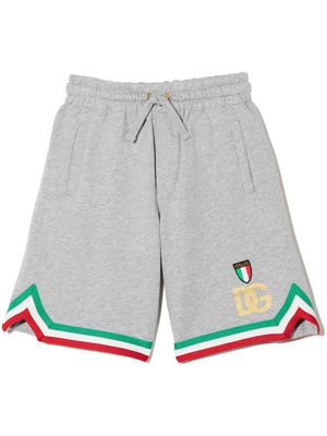 Dolce & Gabbana Kids pantalon de jogging à logo imprimé - Gris