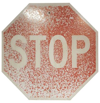 STOP Metalen Straatbord - Origineel Patina