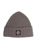 Stone Island Junior bonnet à patch logo - Gris - thumbnail