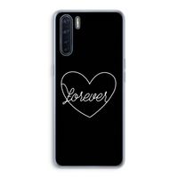 Forever heart black: Oppo A91 Transparant Hoesje