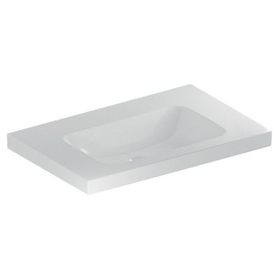 Geberit iCon Light wastafel 75x48 cm, zonder kraangat, zonder overloop, met aflegvlak en KeraTect, wit