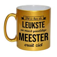 Gouden leukste en meest geweldige meester cadeau koffiemok / theebeker 330 ml