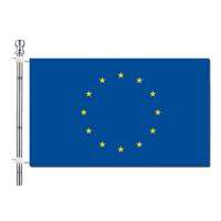 Vlaggenstok / vlaggenmast set - incl vlag van Europa 90 x 150 cm - aluminium - 183 cm