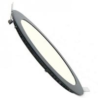 LED Downlight Slim - Dimbaar Rond Inbouw 12W - Natuurlijk Wit 4200K - Mat Zwart Ø170mm