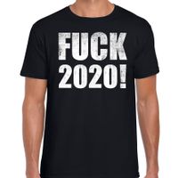 Fuck 2020 protest t-shirt zwart voor heren - thumbnail