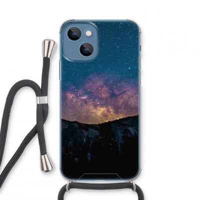 Travel to space: iPhone 13 mini Transparant Hoesje met koord