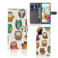 Samsung Galaxy A71 | Telefoonhoesje | Met pasjeshouder | Vrolijke Uilen