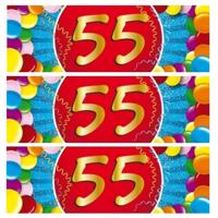 55 jaar leeftijd sticker - 5x - 19 x 6 cm - verjaardag - jubileum - versiering