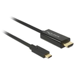 DeLOCK 85258 video kabel adapter 1 m USB Type-C HDMI Zwart