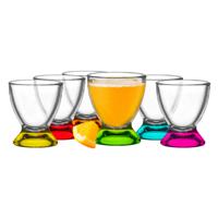 Glasmark Shotglaasjes/borrelglazen - glas - gekleurde onderzijde - 24x stuks - 35 ml