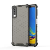 Schokbestendige honingraat PC + TPU Case voor Galaxy A7 (2018) (zwart)