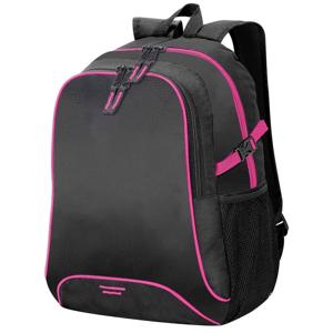 Allround rugzak/rugtas zwart/roze - A4-formaat - Schooltas - Laptoptas/boekentas