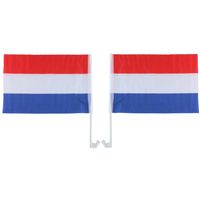 Nederland/holland autovlaggen setje van 4 stuks 30 x 45 cm