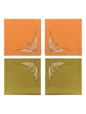 Hermès Pre-Owned lot de quatre serviettes en coton - Orange