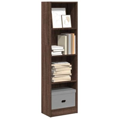 Boekenkast 40x24x143 cm bewerkt hout bruin eikenkleurig