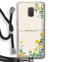 Gele bloemen: Samsung Galaxy A8 (2018) Transparant Hoesje met koord