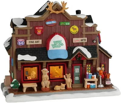 Lemax wild wooly&apos;s gift shop verlicht kersthuisje Vail Village 2022