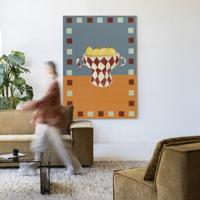 Urban Cotton Wandkleed 'Eclectic Series 4' 145 x 190cm in Frame - black