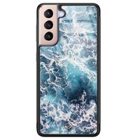 Samsung Galaxy S21 glazen hardcase - Oceaan