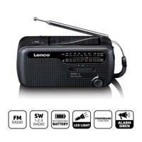 Lenco Draagbare opwindbare noodradio zaklamp en powerbank in één Zwart - MCR-113BK