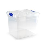 Plasticforte Opbergbox met deksel - 35 liter - transparant - kunststof - thumbnail