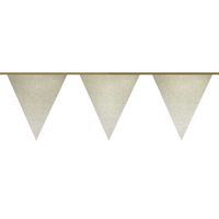 Haza Witbaard Vlaggenlijn goud glitter, 6mtr.