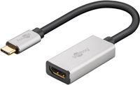 Goobay 60194 video kabel adapter 0,15 m USB Type-C HDMI Zwart, Zilver - thumbnail