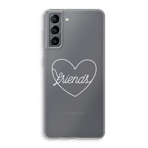 Friends heart pastel: Samsung Galaxy S21 Transparant Hoesje