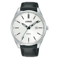 Lorus RH921QX9 Horloge staal-leder zilverkleurig-zwart-wit 42 mm