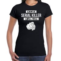 Serial killer horror shirt zwart voor dames - verkleed t-shirt 2XL  -
